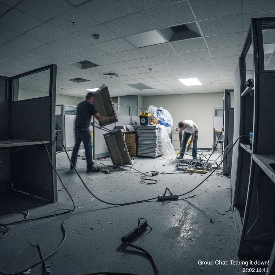 End-of-lease cleanout leaving a broom-clean warehouse floor